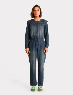 Celio Combinaison en denim col ras du cou - bleu^Femme Combinaisons