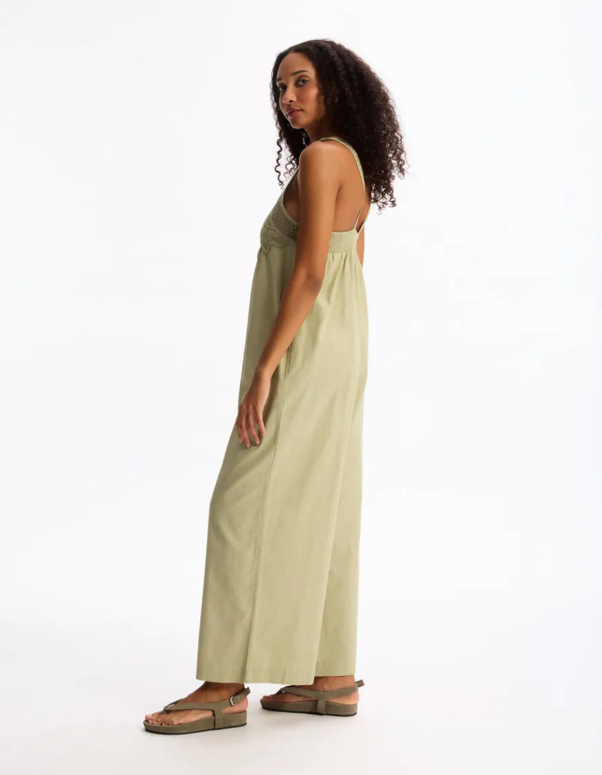 Celio Combinaison fluide crochet sur le top - gris^Femme Combinaisons|Collection Lin