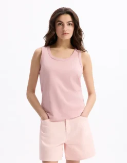 Celio Débardeur coton biologique - rose^Femme Les Essentiels Aux Meilleurs Prix|T-Shirts & Tops