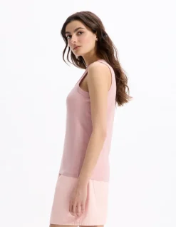 Celio Débardeur coton biologique - rose^Femme Les Essentiels Aux Meilleurs Prix|T-Shirts & Tops