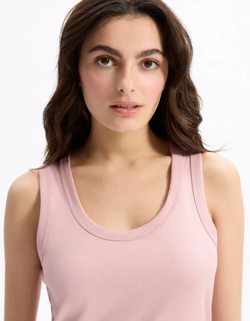 Celio Débardeur coton biologique - rose^Femme Les Essentiels Aux Meilleurs Prix|T-Shirts & Tops