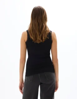 Celio Débardeur côtelé à dentelle -^Femme Les Essentiels Aux Meilleurs Prix|T-Shirts & Tops