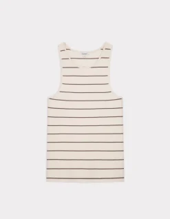 Celio Débardeur côtelé à rayures - kaki^Femme T-Shirts & Tops