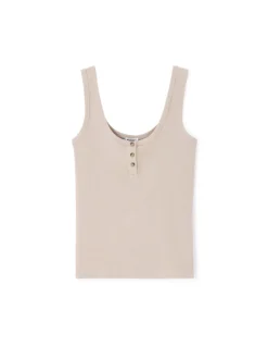 Celio Débardeur côtelé court - beige^Femme T-Shirts & Tops