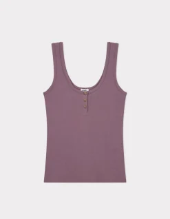 Celio Débardeur côtelé court - violet^Femme Les Essentiels Aux Meilleurs Prix|T-Shirts & Tops