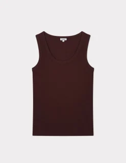 Celio Débardeur côtelé uni - marron^Femme Les Essentiels Aux Meilleurs Prix|T-Shirts & Tops