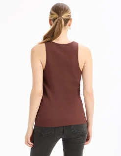 Celio Débardeur côtelé uni - rose^Femme T-Shirts & Tops