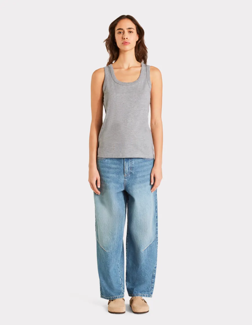 Celio Débardeur àlarges bretelles en coton mélangé - gris chiné^Femme T-Shirts & Tops