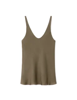 Celio Débardeur satiné coupe droite - kaki^Femme Les Meilleures Ventes|Chemises & Blouses