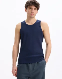 Celio Débardeur slim - marine^Homme T-Shirts|Débardeurs