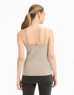 Celio Débardeur uni à fines bretelles - beige^Femme T-Shirts & Tops