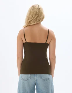 Celio Débardeur uni à fines bretelles - kaki^Femme T-Shirts & Tops
