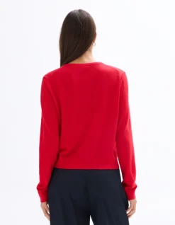 Celio Gilet 100% laine mérinos à col rond - rouge^Femme Gilets & Cardigans|Pulls