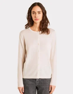Celio Gilet 100% laine mérinos à col rond - écru^Femme Les Meilleures Ventes|Gilets & Cardigans