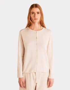 Celio Gilet à manches longues col rond - beige^Femme Gilets & Cardigans|Pulls