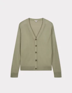 Celio Gilet boutonné en maille fine - vert^Femme Les Essentiels Aux Meilleurs Prix|Gilets & Cardigans