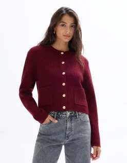 Celio Gilet boutonné manches longues - rouge^Femme Gilets & Cardigans
