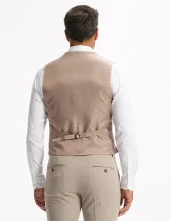 Celio Gilet de costume slim stretch - beige^Homme Cérémonie|Gilets De Costumes