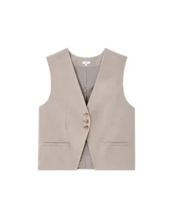 Celio Gilet de tailleur sans manches - beige^Femme Les Tailleurs|Gilets & Cardigans