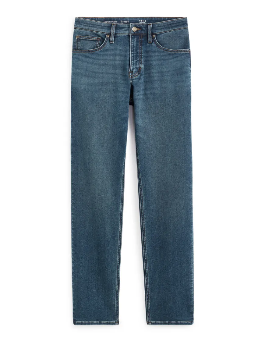 Celio Jean C.15 straight stretch maille 3 longueur - bleu^Homme C.15 / Jeans Straight|Jeans 3 Longueurs