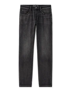 Celio Jean C.15 straight stretch maille 3 longueurs - noir^Homme C.15 / Jeans Straight|Jeans 3 Longueurs