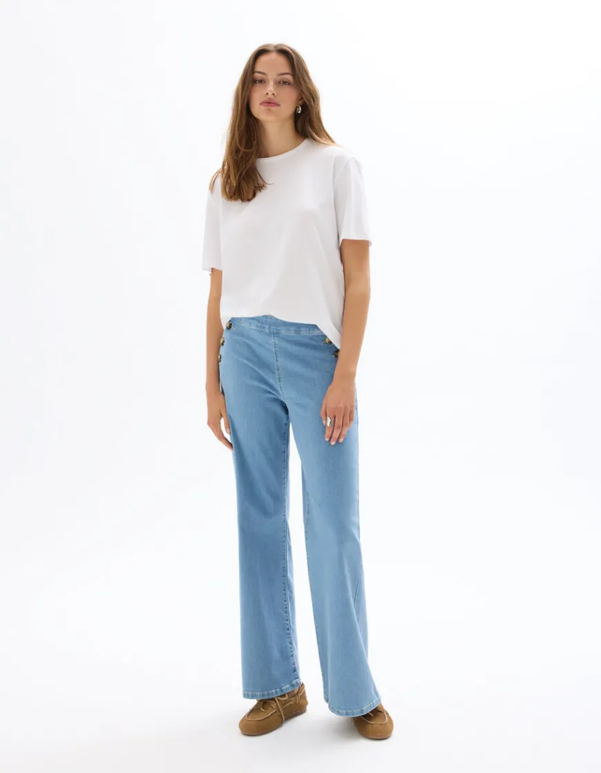 Celio Jean large avec boutons en corne - denim^Femme Jeans