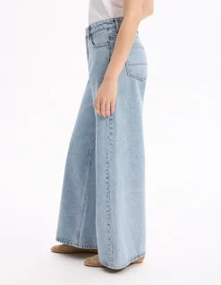 Celio Jean large délavé - bleu clair^Femme Jeans