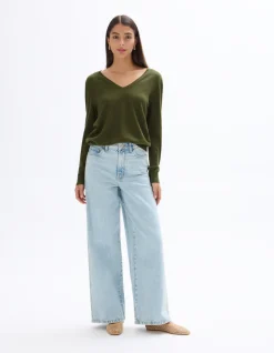 Celio Jean large taille haute - bleu clair^Femme Les Meilleures Ventes|Jeans