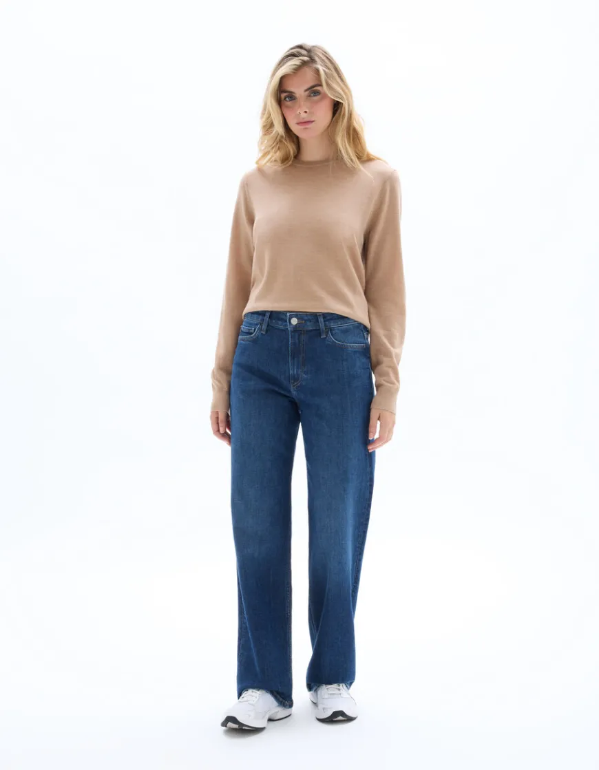 Celio Jean large taille haute 3 longueurs - bleu^Femme Jeans