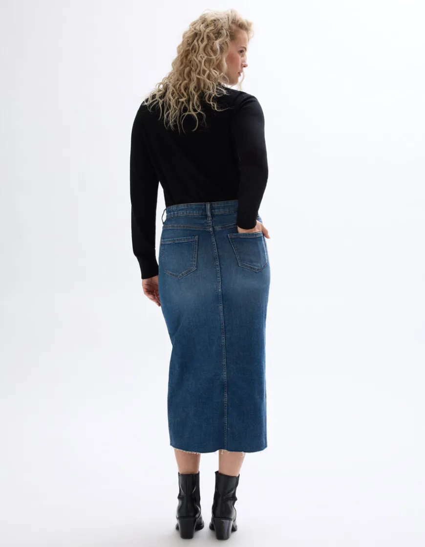 Celio Jupe en denim avec fente - denim^Femme Les Essentiels Aux Meilleurs Prix|Jupes & Shorts
