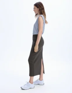 Celio Jupe en maille côtelée - gris^Femme Jupes & Shorts
