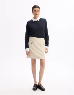 Celio Mini jupe à poches plaquées - beige^Femme Jupes & Shorts