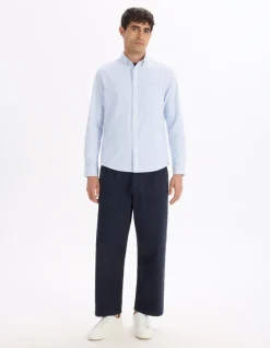 Celio Pantalon baggy 7/8 ème en coton stretch - marine^Homme Pantalons Chinos|Pantalons
