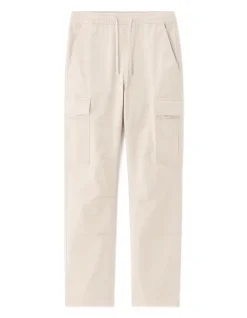 Celio Pantalon cargo straight coton stretch - écru^Homme Pantalons