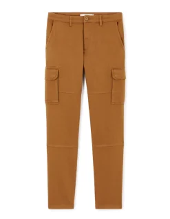 Celio Pantalon cargo straight coton stretch - marron^Homme Pantalons