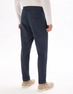 Celio Pantalon chino slim coton lin - marine^Homme Pantalons En Lin|Pantalons