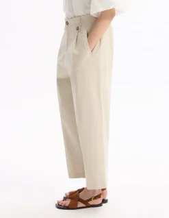 Celio Pantalon cigarette - écru^Femme Pantalons