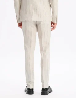 Celio Pantalon de costume slim 100% lin rayé - naturel^Homme Pantalons|Sélection Lin