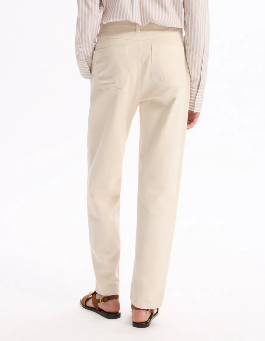 Celio Pantalon droit - beige^Femme Pantalons