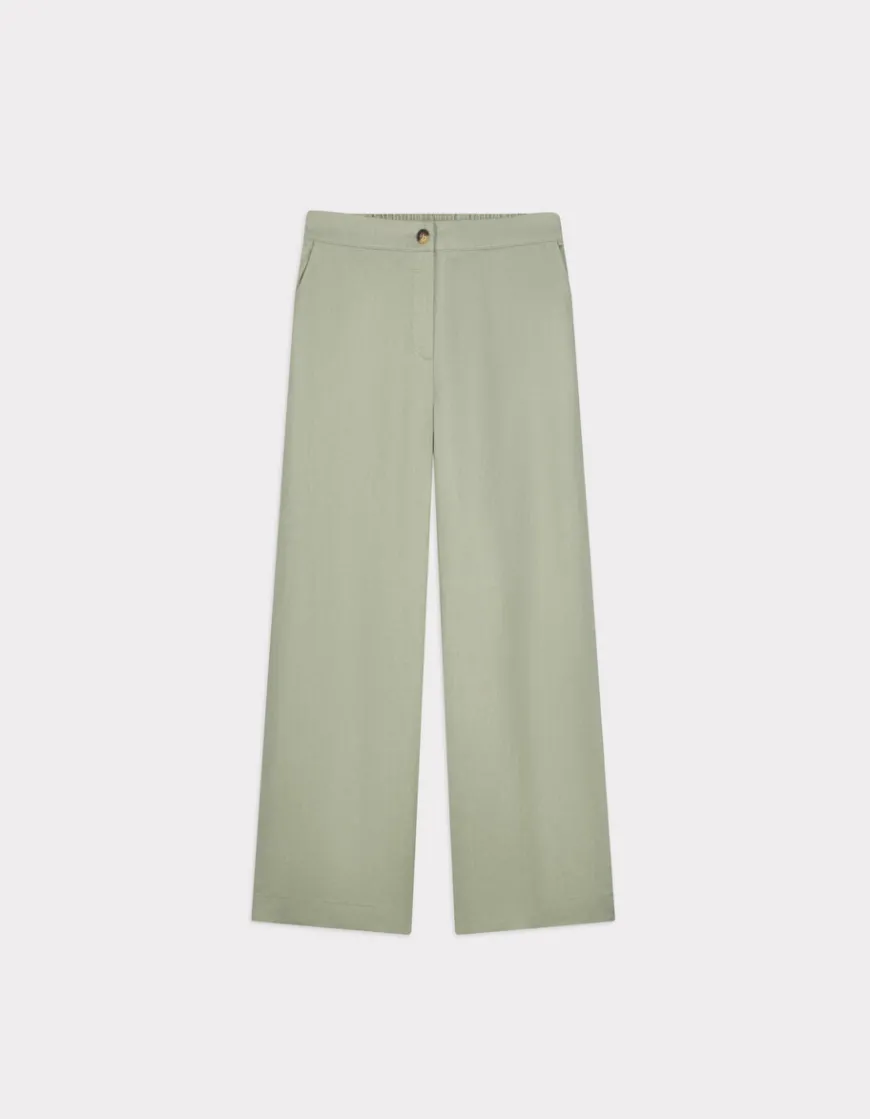Celio Pantalon en lin - vert^Femme Pantalons|Collection Lin