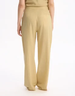 Celio Pantalon fluide coton lin - jaune^Femme Les Tailleurs|Pantalons