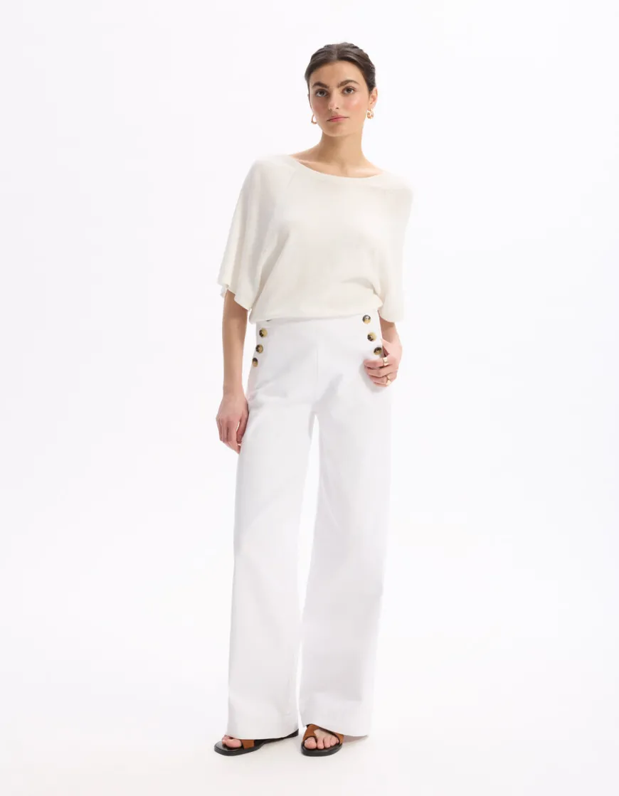 Celio pantalon large à bouton décoratifs -^Femme Pantalons