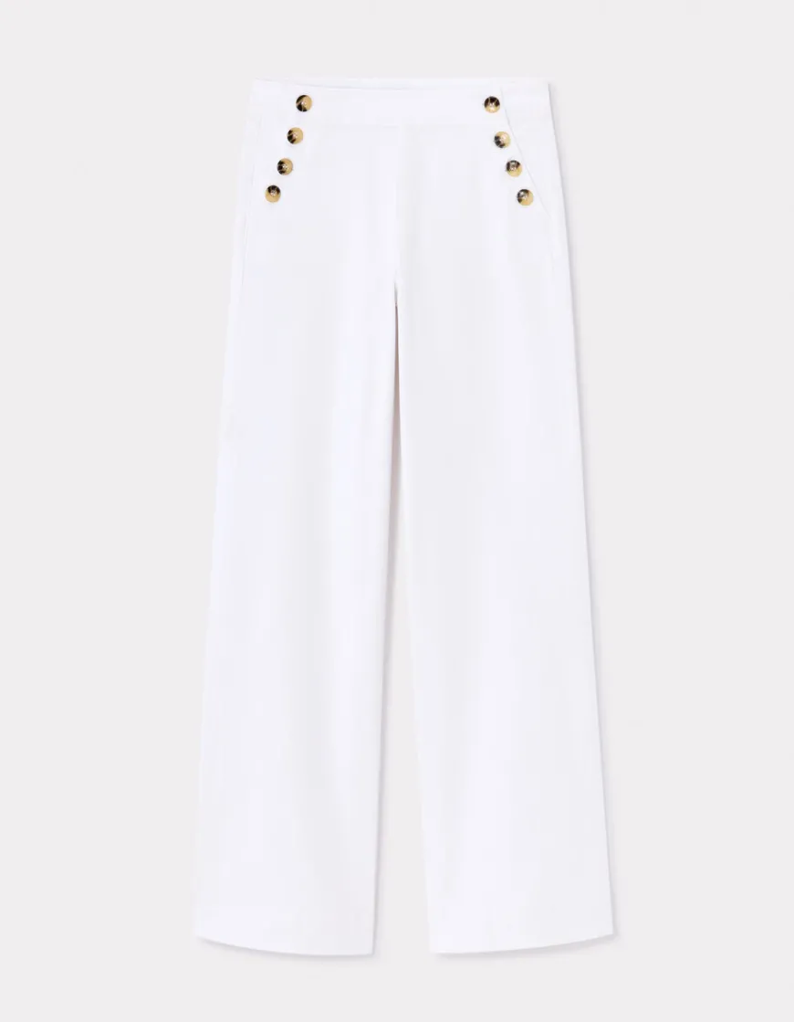 Celio pantalon large à bouton décoratifs -^Femme Pantalons