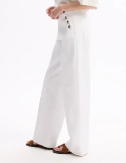 Celio pantalon large à bouton décoratifs -^Femme Pantalons
