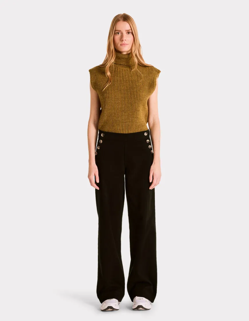 Celio pantalon large à bouton décoratifs -^Femme Pantalons