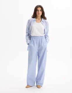 Celio Pantalon large en popeline de coton -^Femme Loungewear|Les Essentiels Aux Meilleurs Prix
