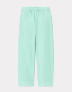 Celio Pantalon large en popeline de coton - vert d'eau^Femme Loungewear|Les Essentiels Aux Meilleurs Prix