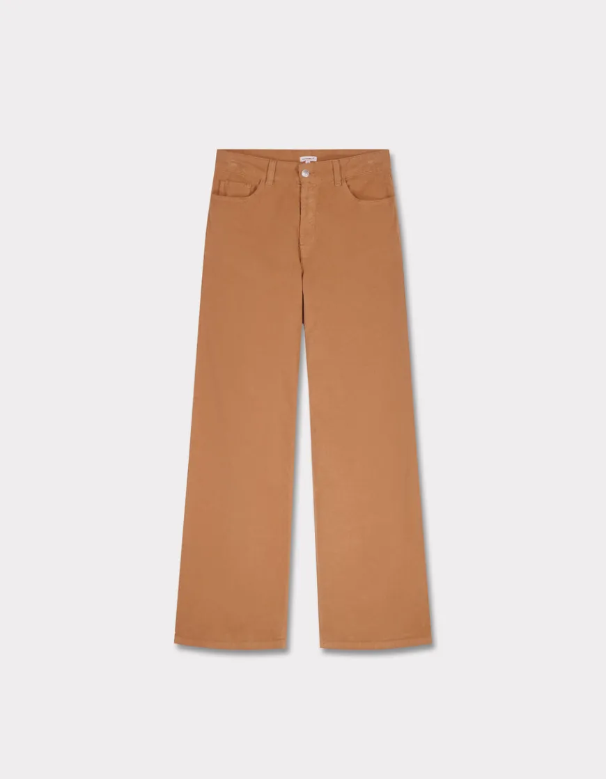 Celio Pantalon large en velours - marron^Femme Pantalons