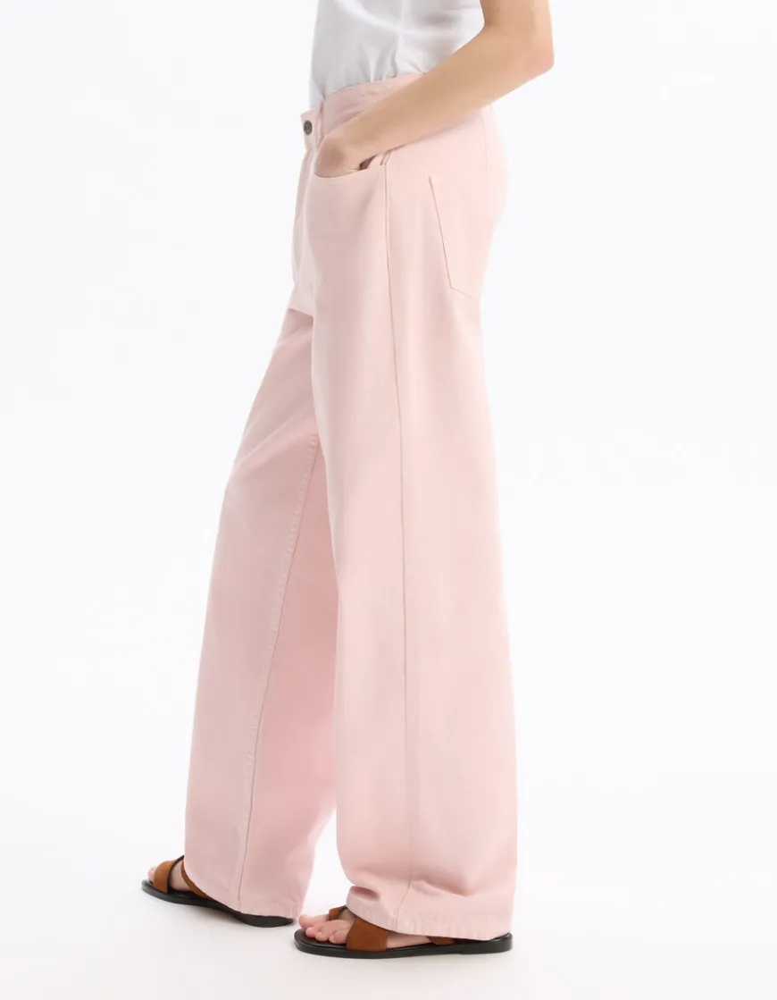 Celio Pantalon large type jeans - rose^Femme Pantalons