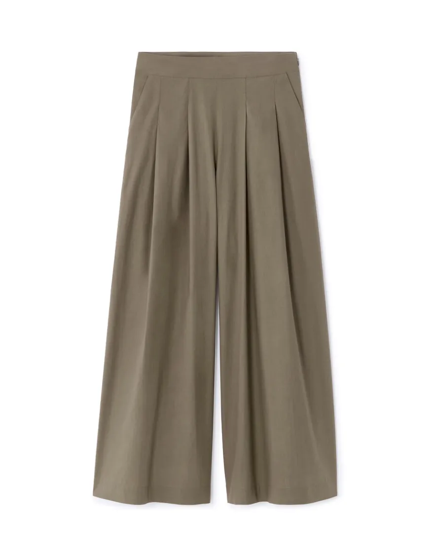 Celio Pantalon légé fluide - kaki^Femme Pantalons
